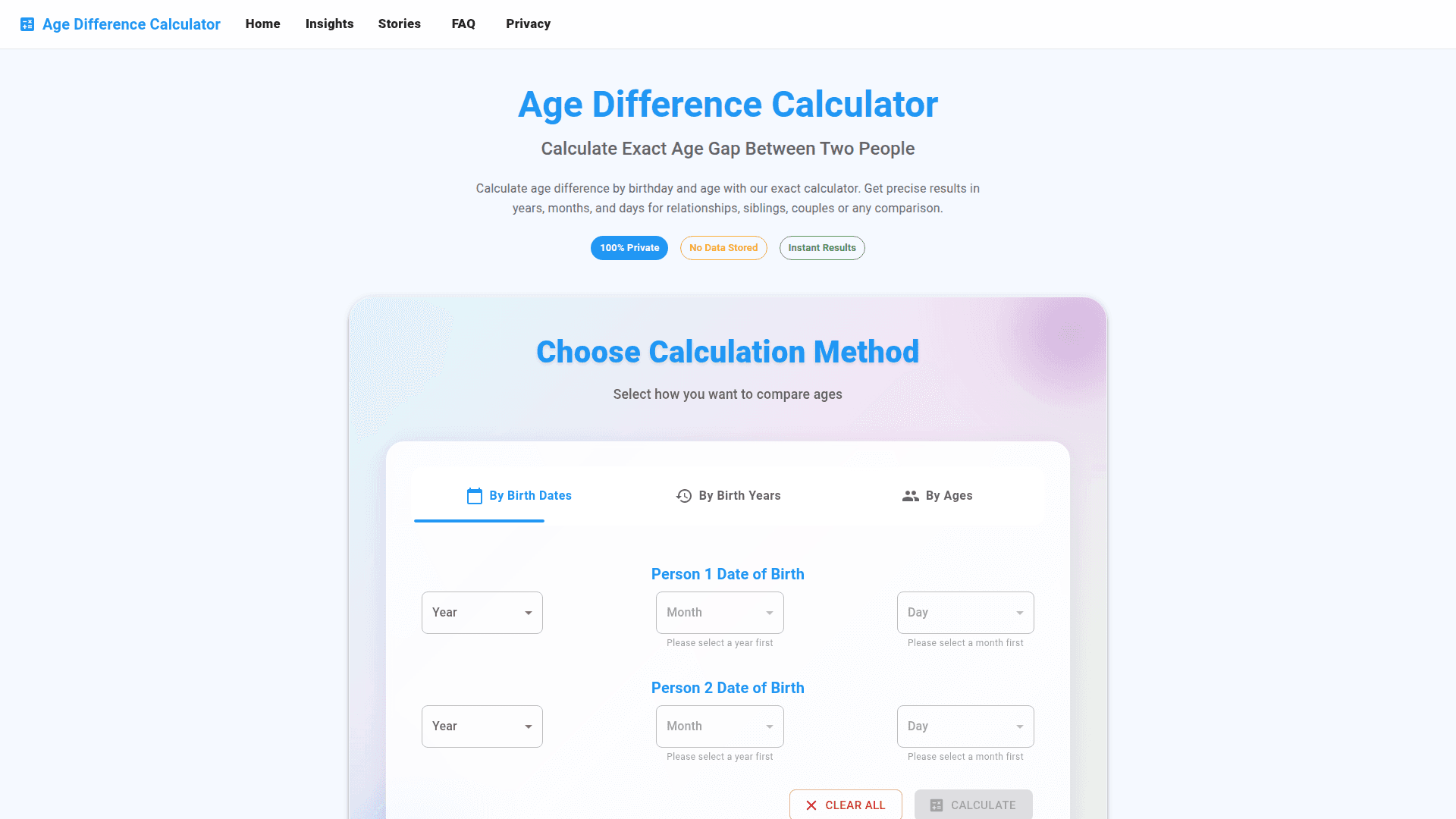 Age Difference Calculator - Product Image