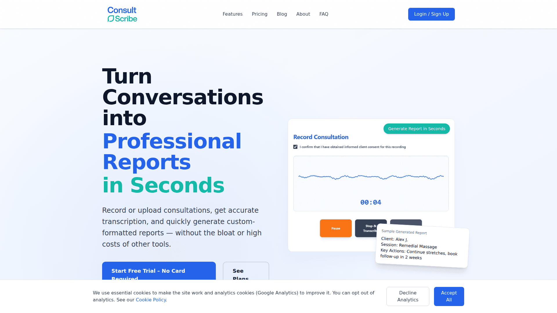 ConsultScribe - AI Transcription & Reporting - Product Image