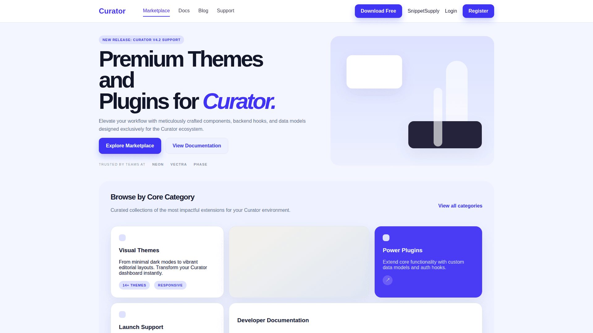 Curator Marketplace & Extension Platform - Product Image