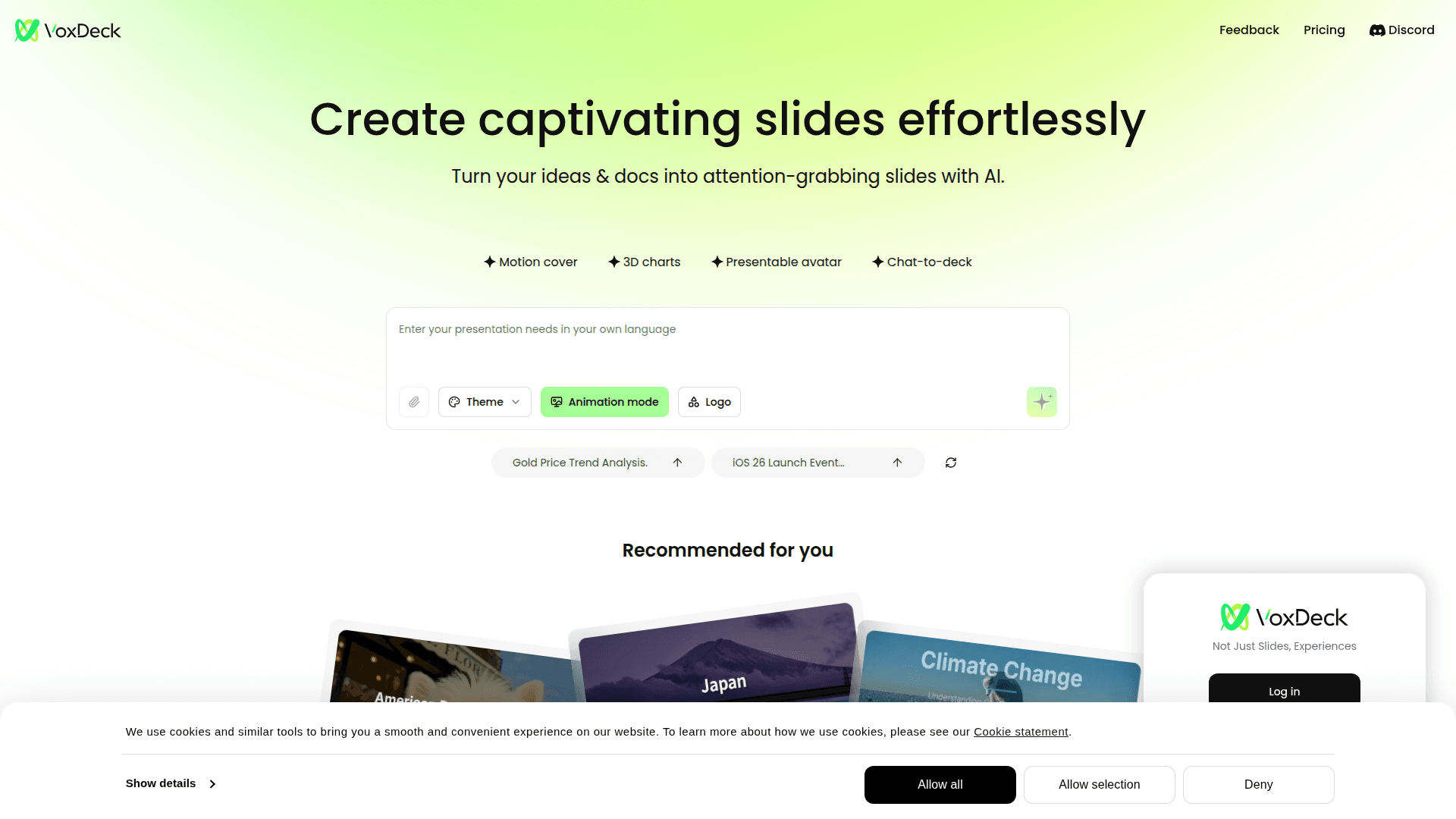 VoxDeck - AI Presentation Maker