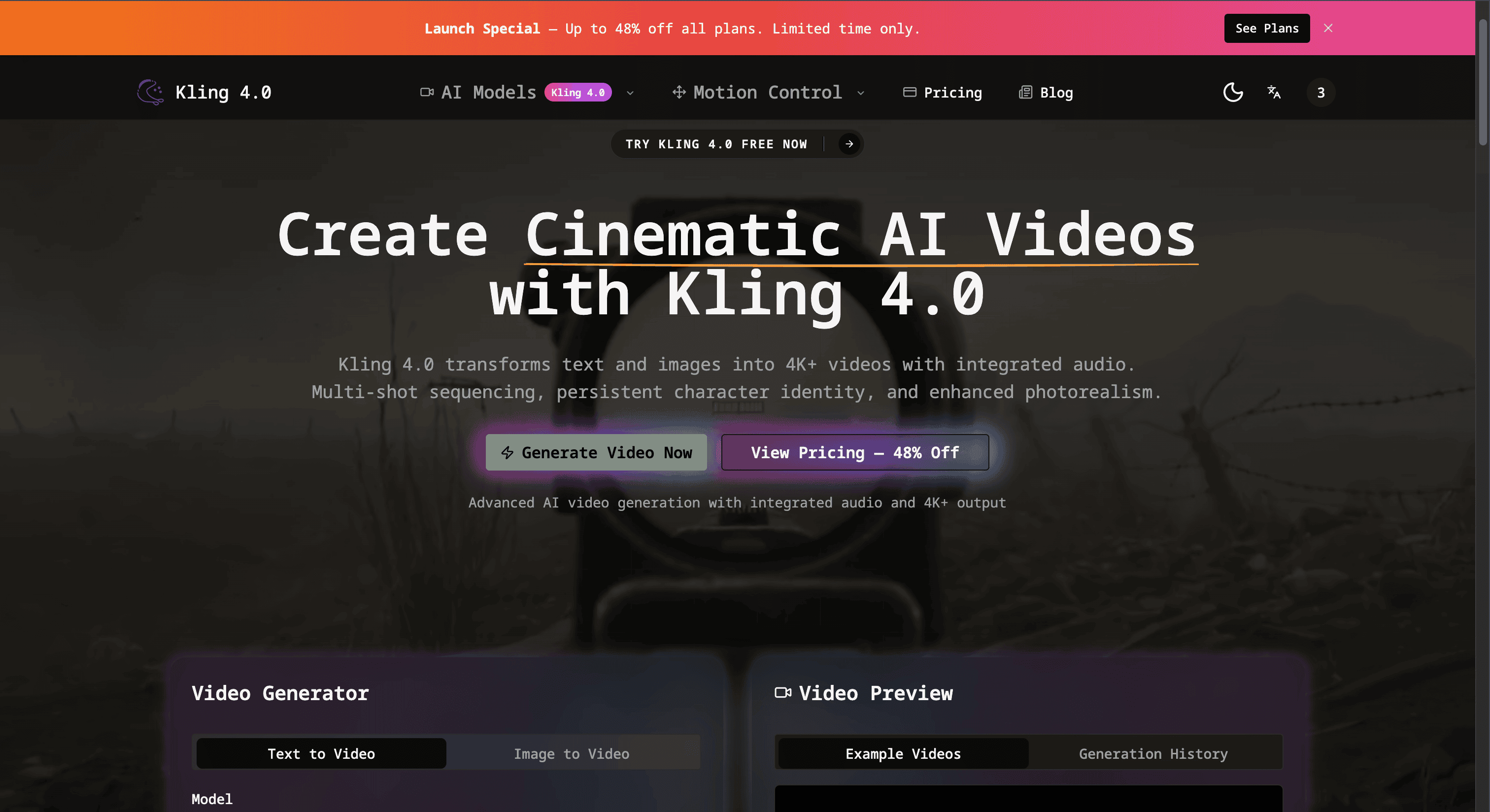 Kling 4.0 AI Video Generator