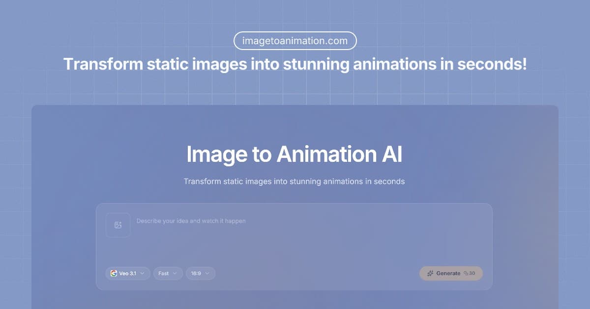AI Image to Animation Platform - Product Image