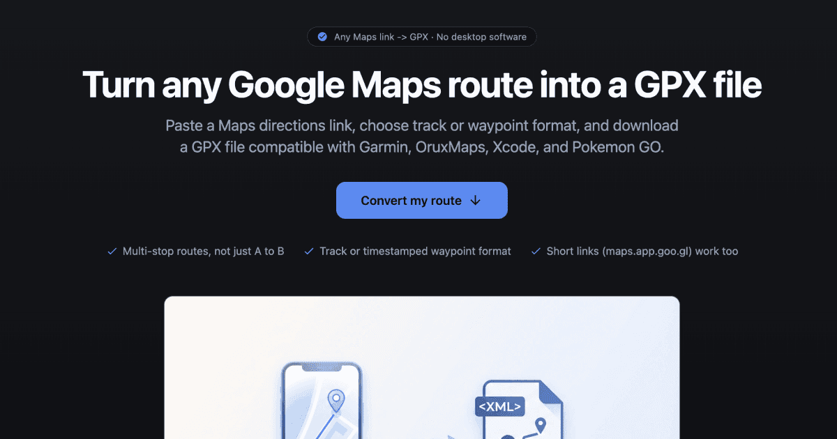 Google Maps to GPX Converter
