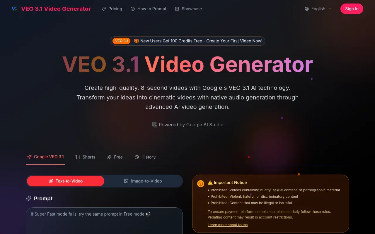 VEO 3.1 Video Generator - Product Image