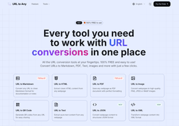 URL to Any - Web Content Converter startup logo on Aura++