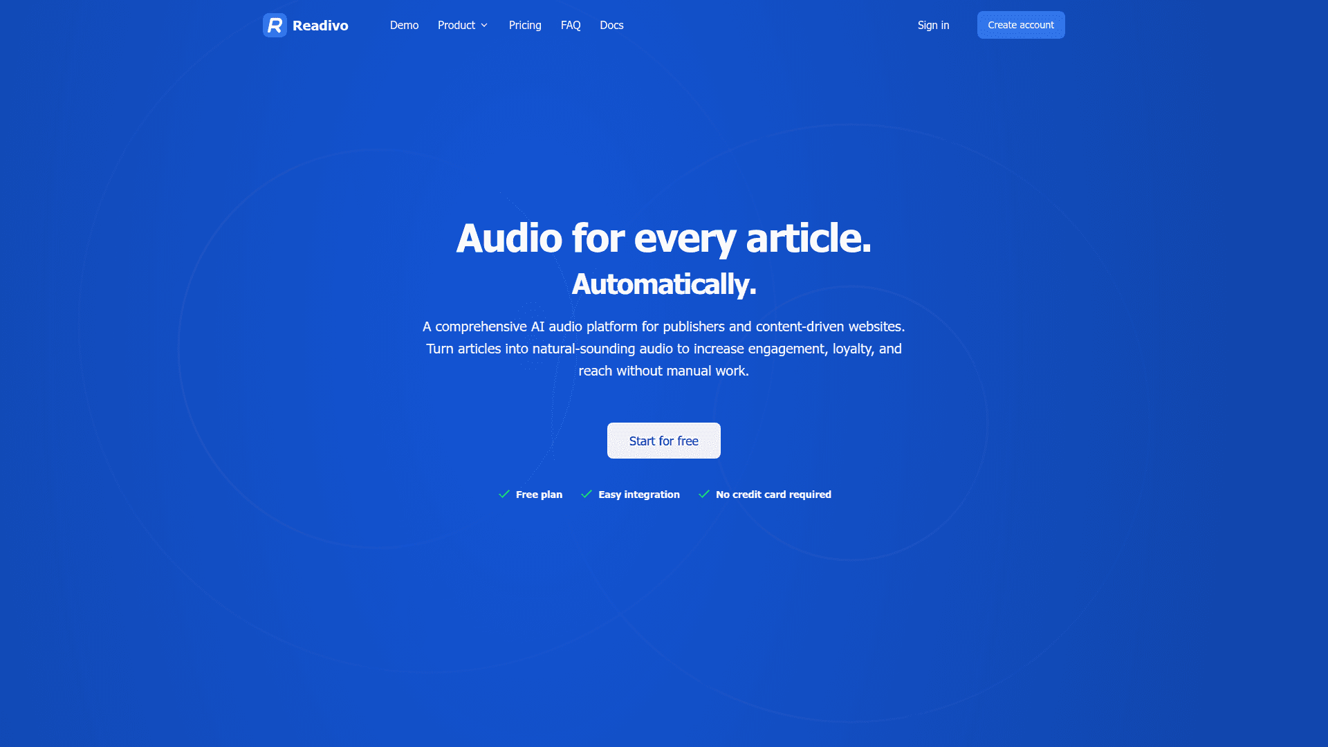 Readivo - Audio for every article - Product Image