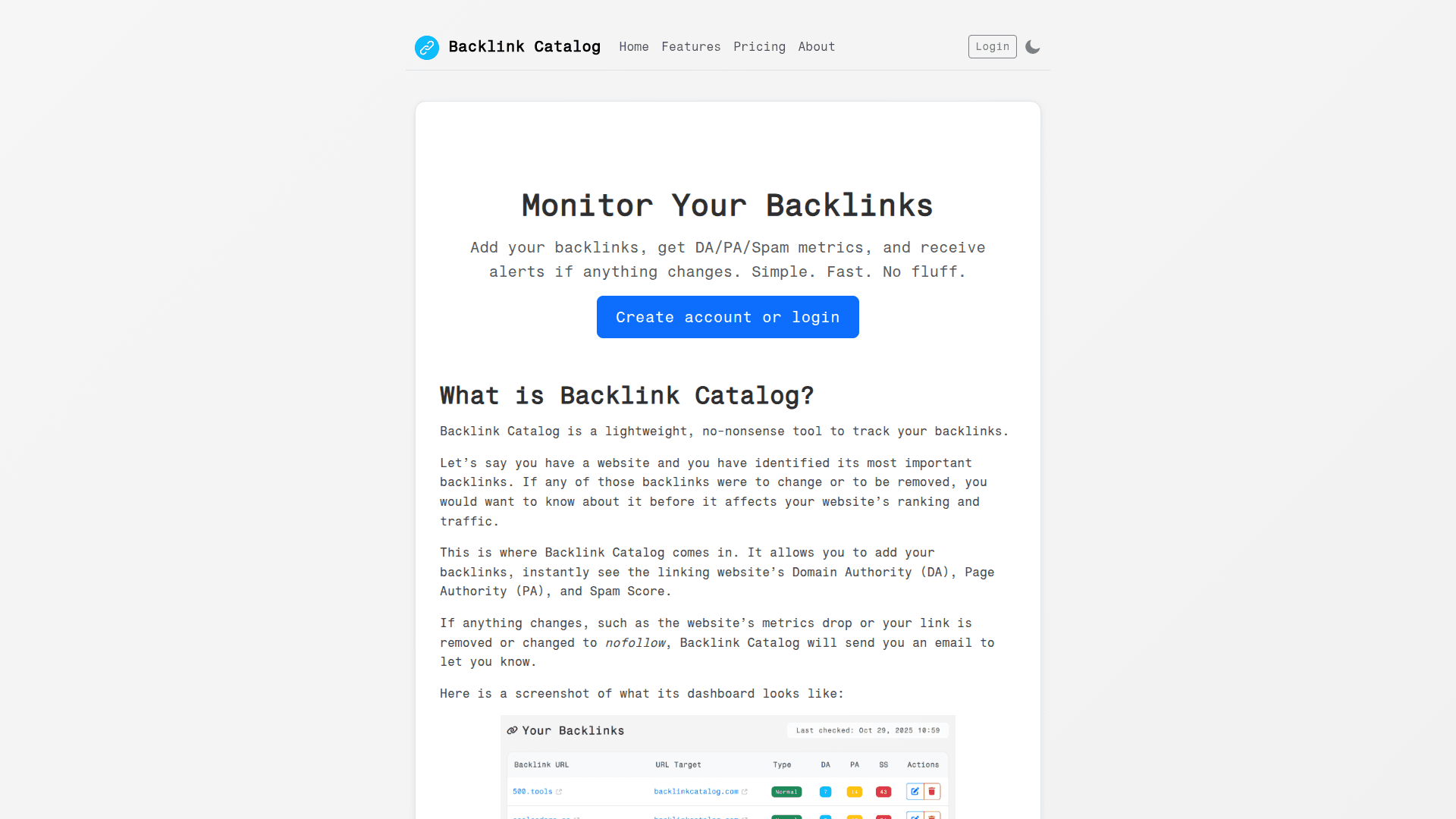 Backlink Monitoring Tool