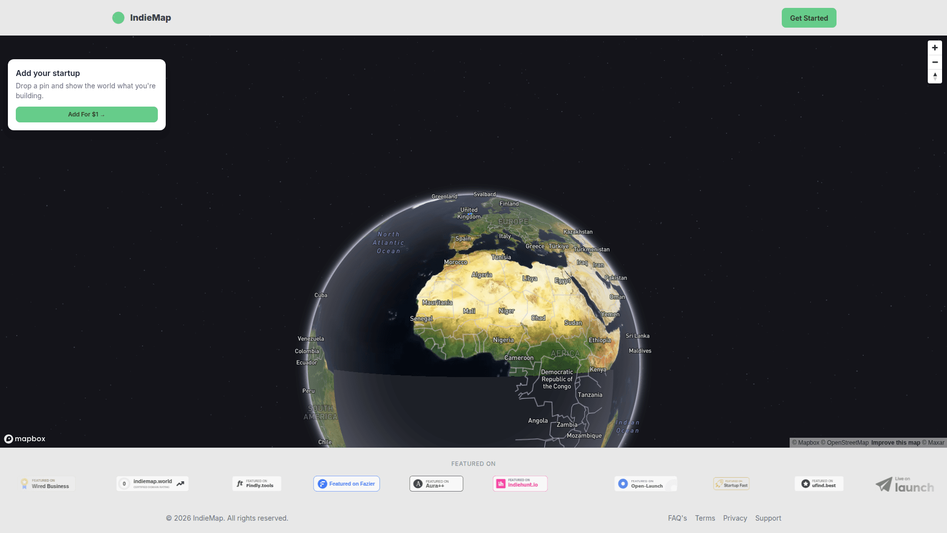 IndieMap - Live Indie Builder Map
