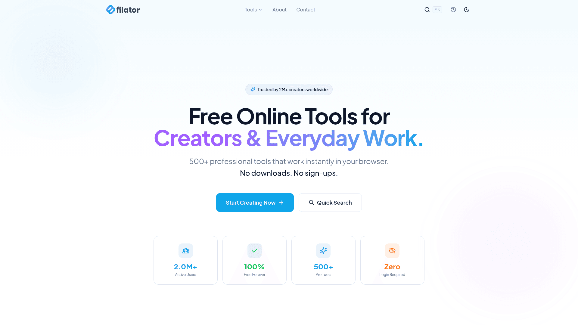 Filator: Free Online Professional Tools - Product Image