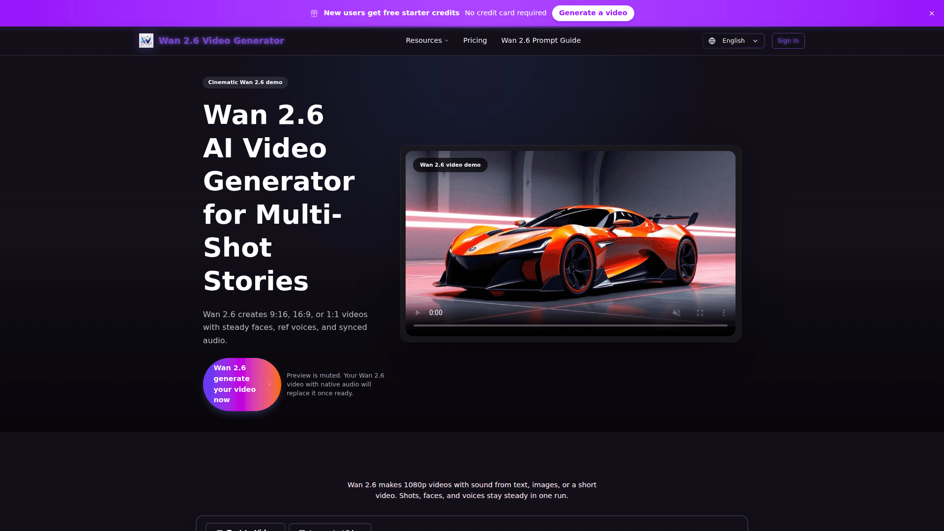 Wan 2.6 AI Video Generator - Product Image