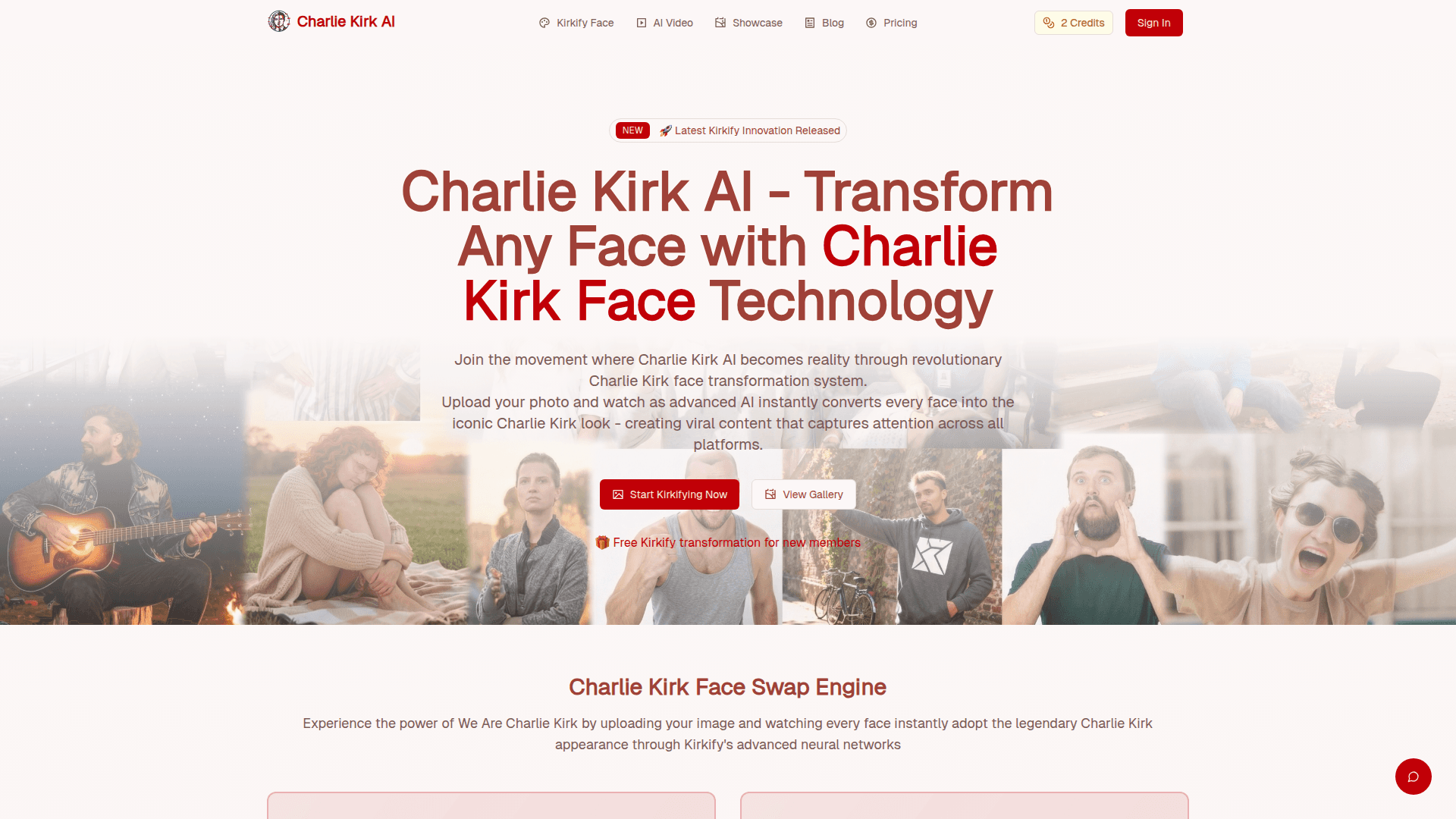 Charlie Kirk Face Transformation AI - Product Image
