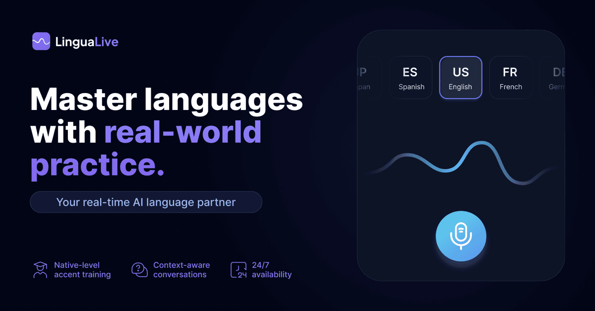 LinguaLive AI Language Practice - Product Image