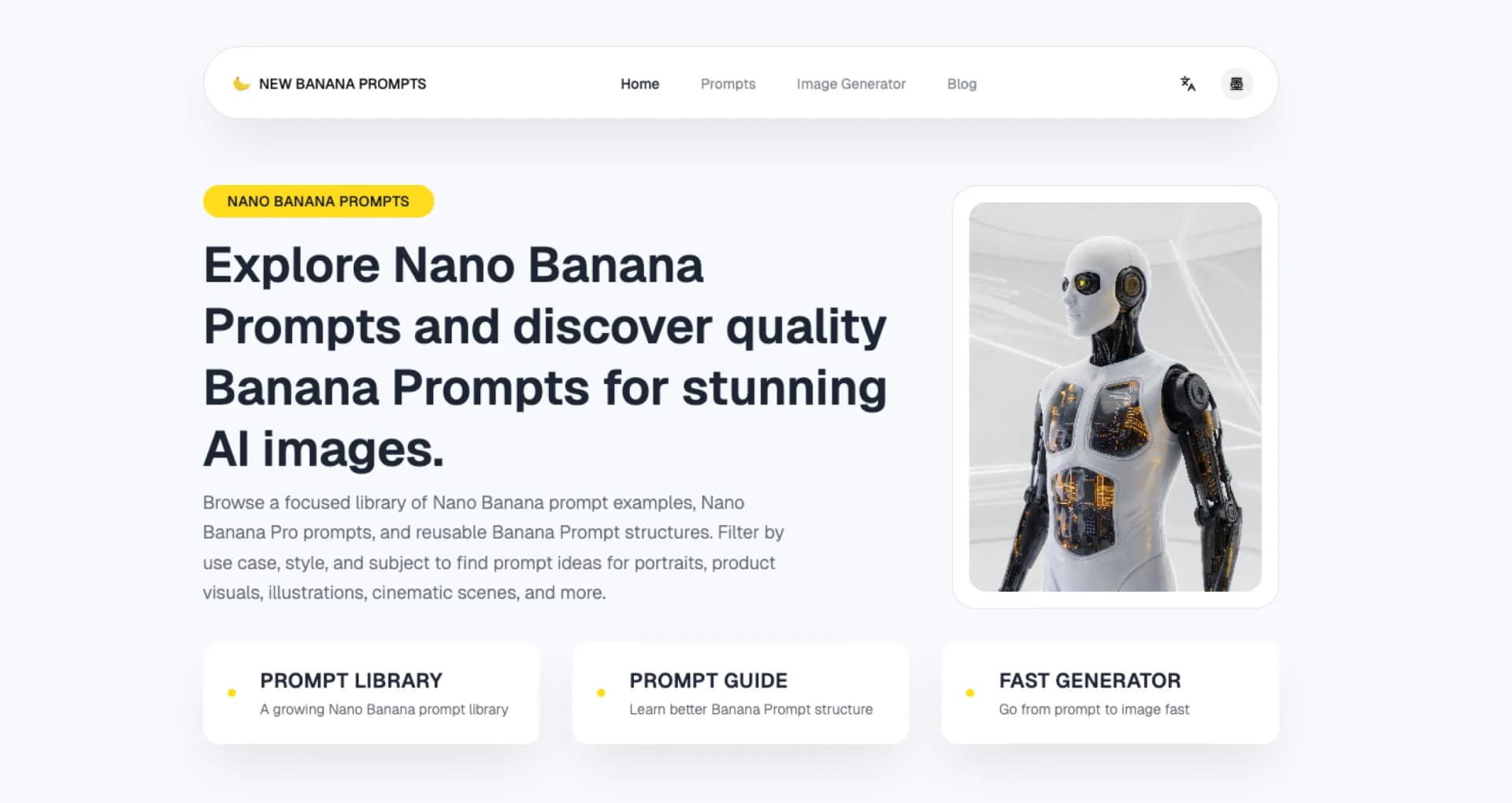 Nano Banana Prompts Library & AI Image Generator - Product Image