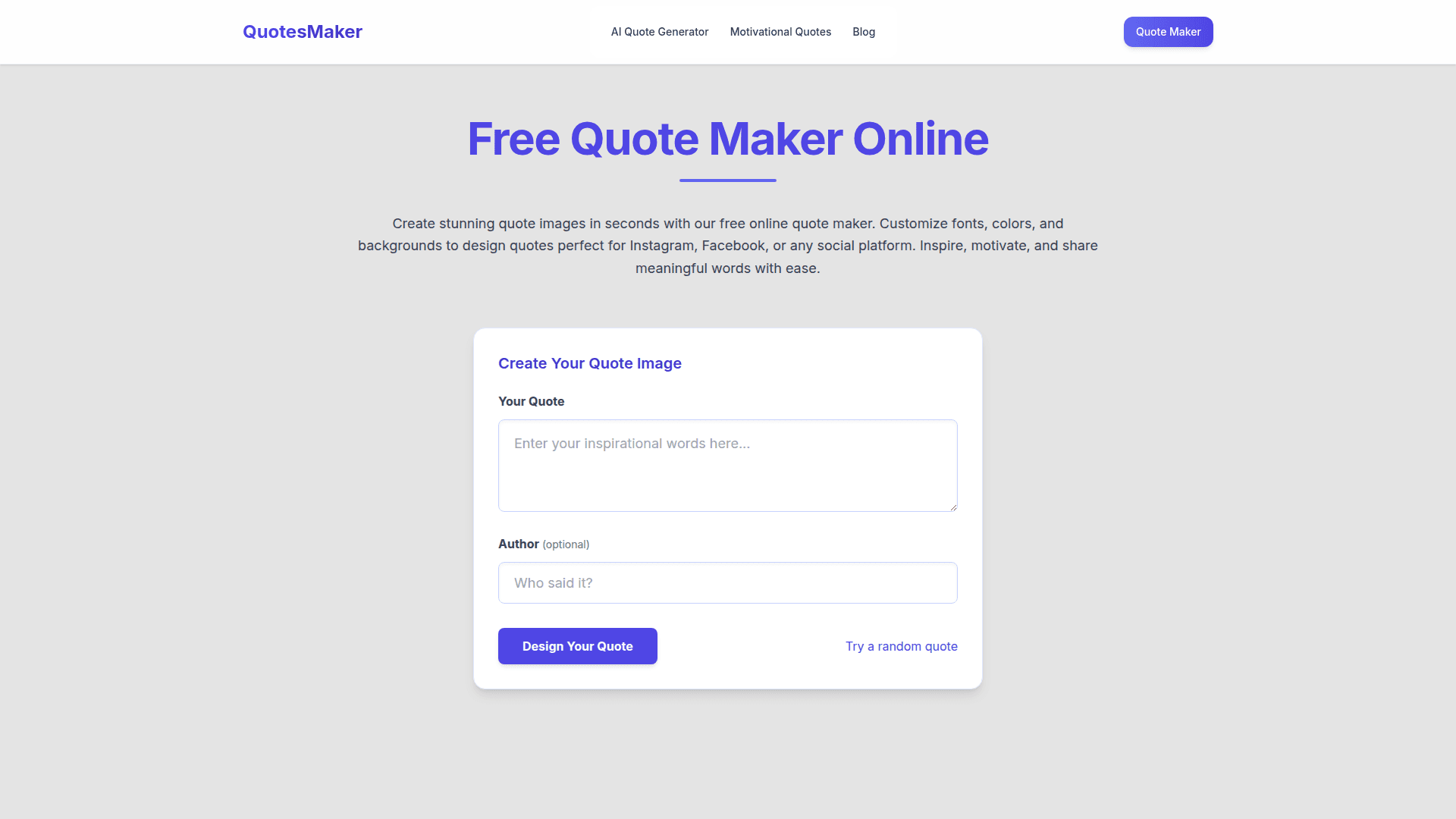 QuotesMaker - Free Quote Image Generator