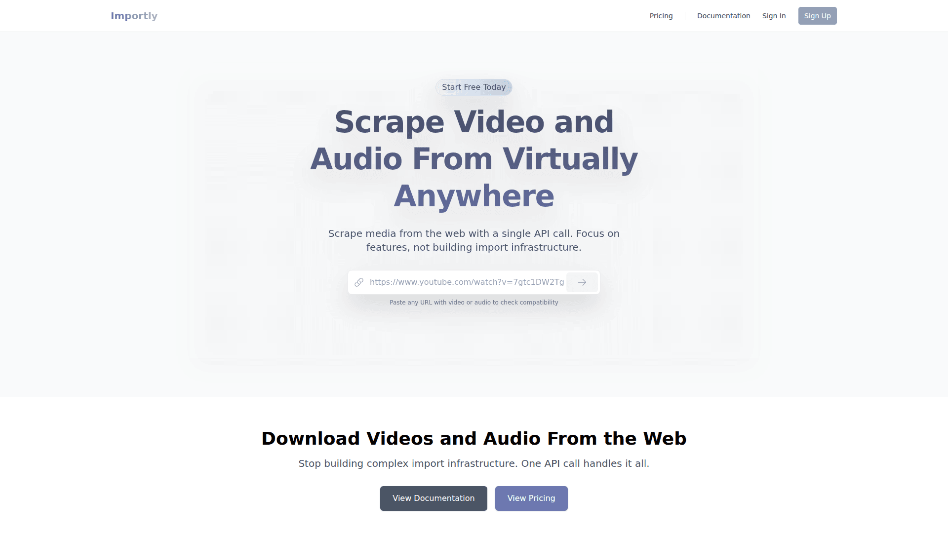 Importly Media Scraper API logo