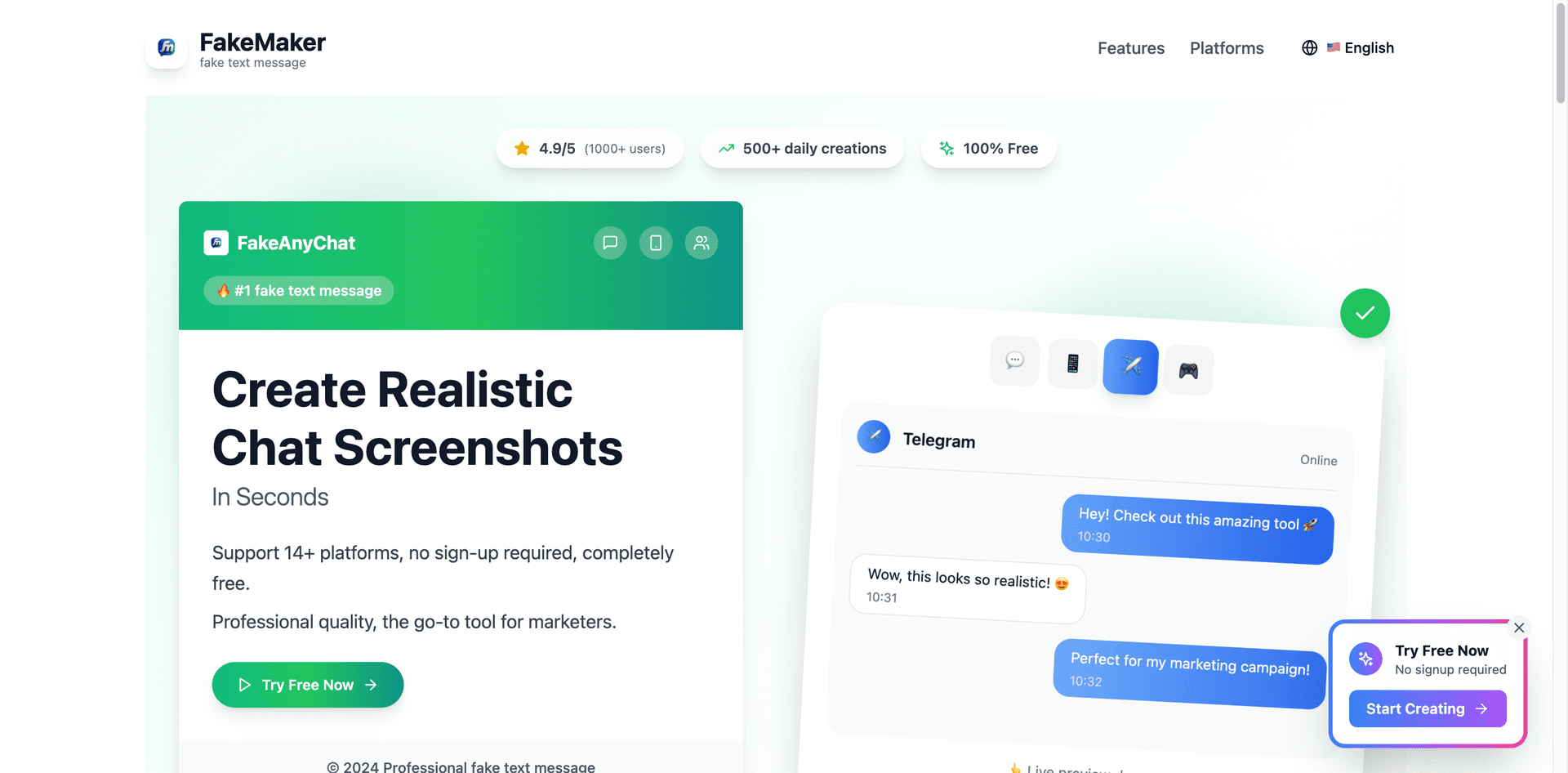Fake Message Screenshot Generator - Product Image