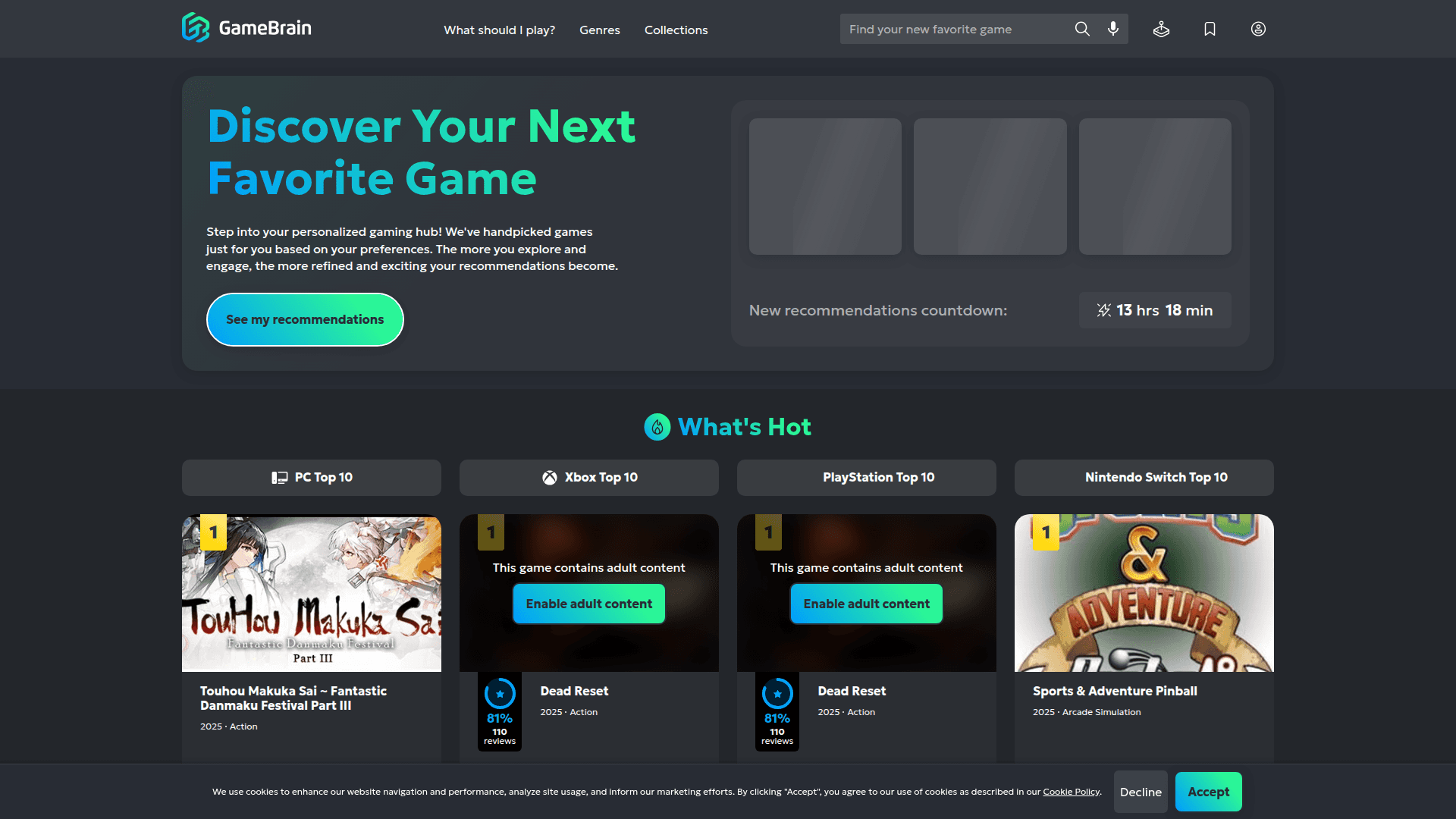 GameBrain: Personalized Game Recommendations - Product Image
