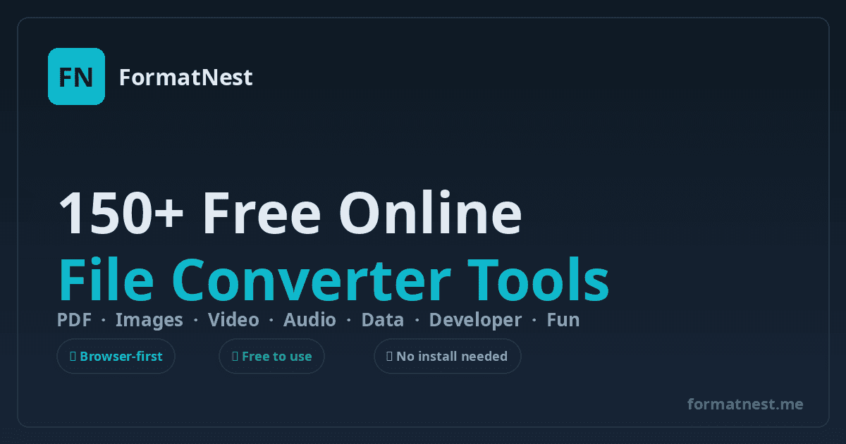 FormatNest PDF & Image Tools product preview for startup listing on Aura++