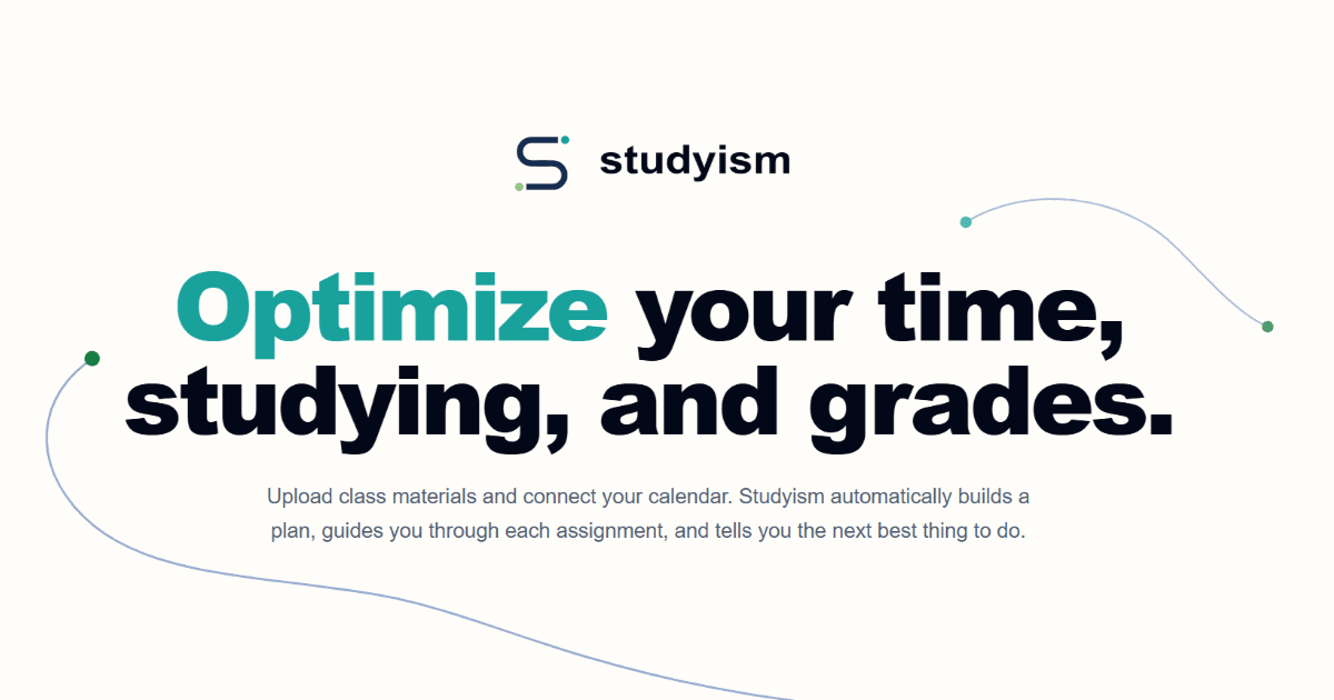 Studyism product preview for startup listing on Aura++