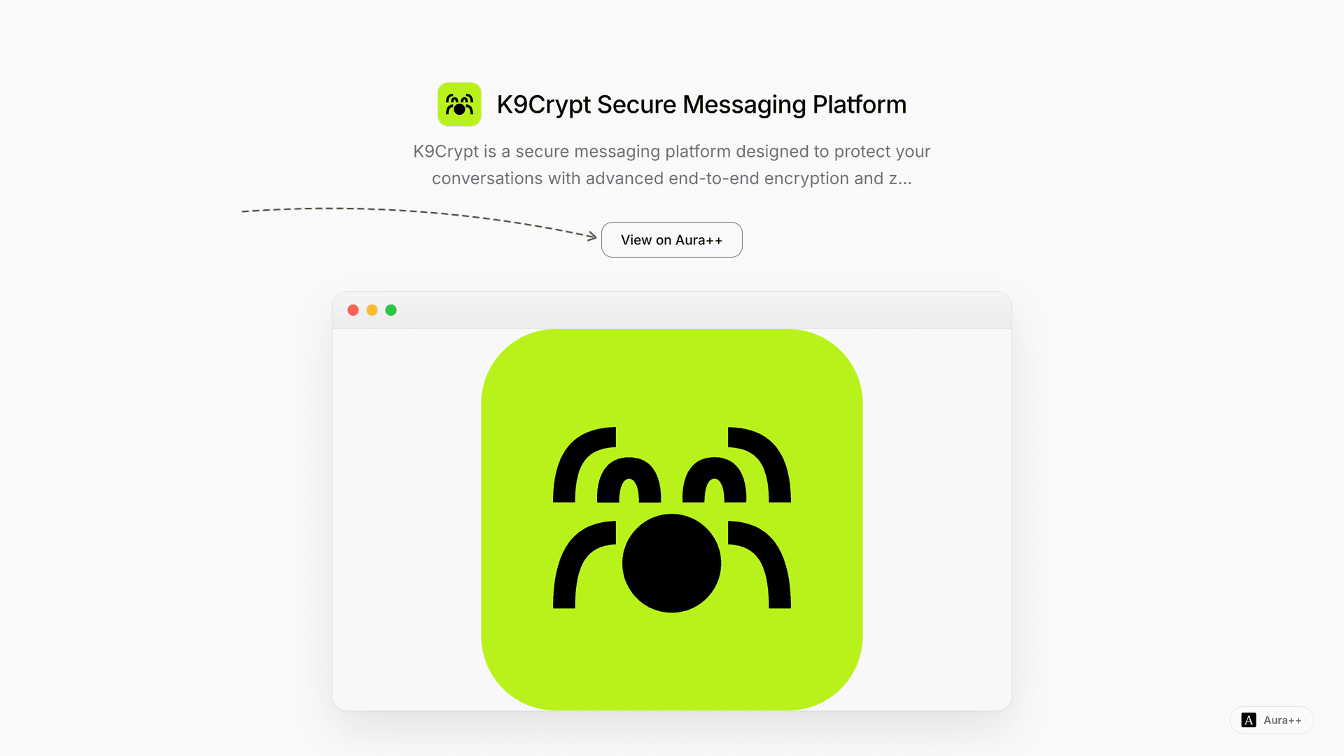 K9Crypt Secure Messaging Platform launch featured image on Aura++