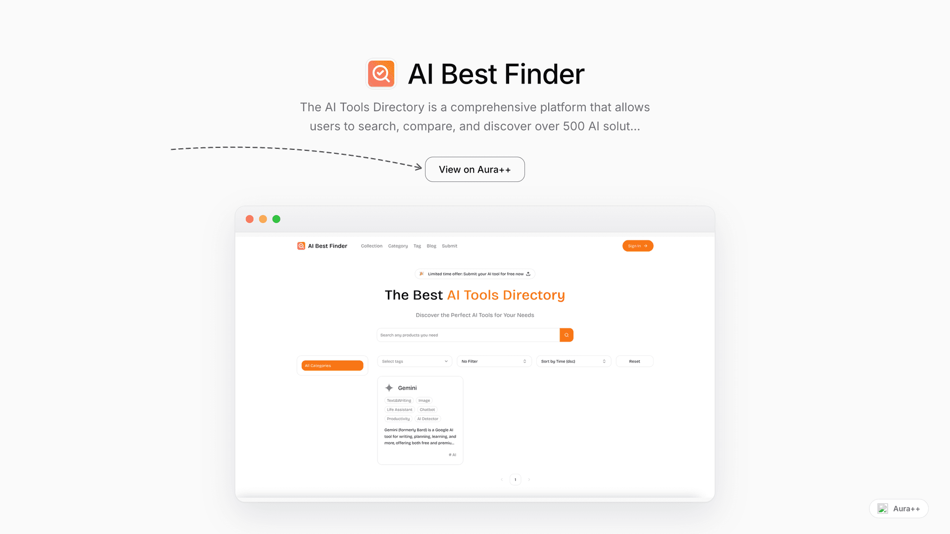 AI Best Finder launch featured image on Aura++