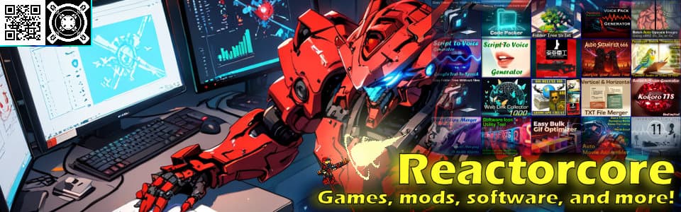 Reactorcore Solo Game & Art Portfolio product preview for startup listing on Aura++