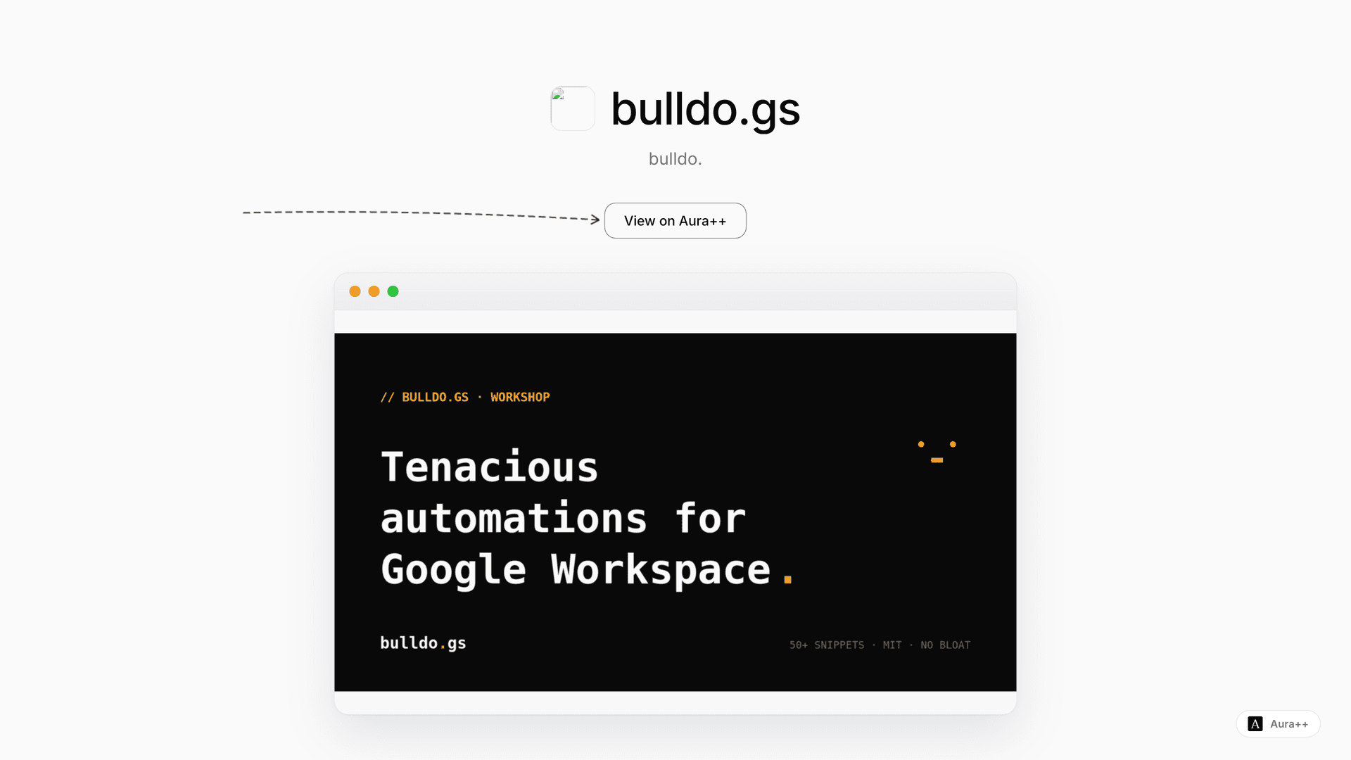 bulldo.gs launch featured image on Aura++