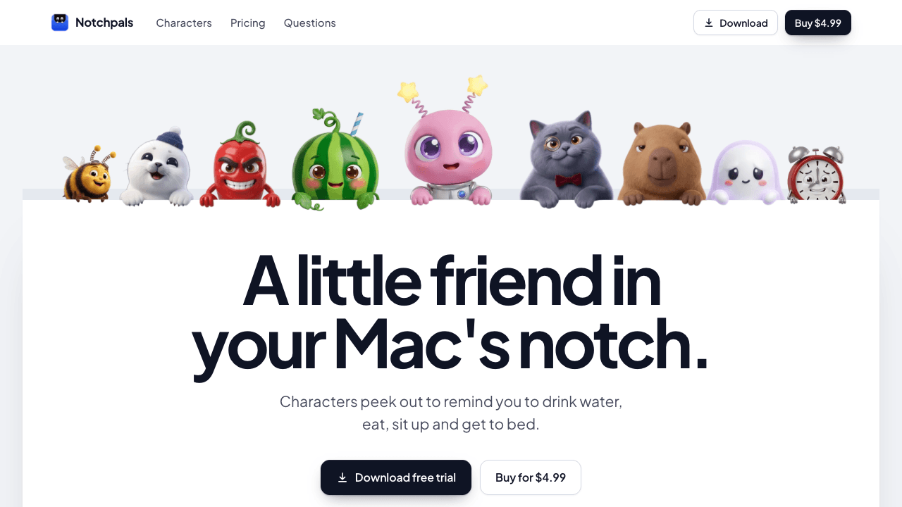 Notchpals product preview for startup listing on Aura++