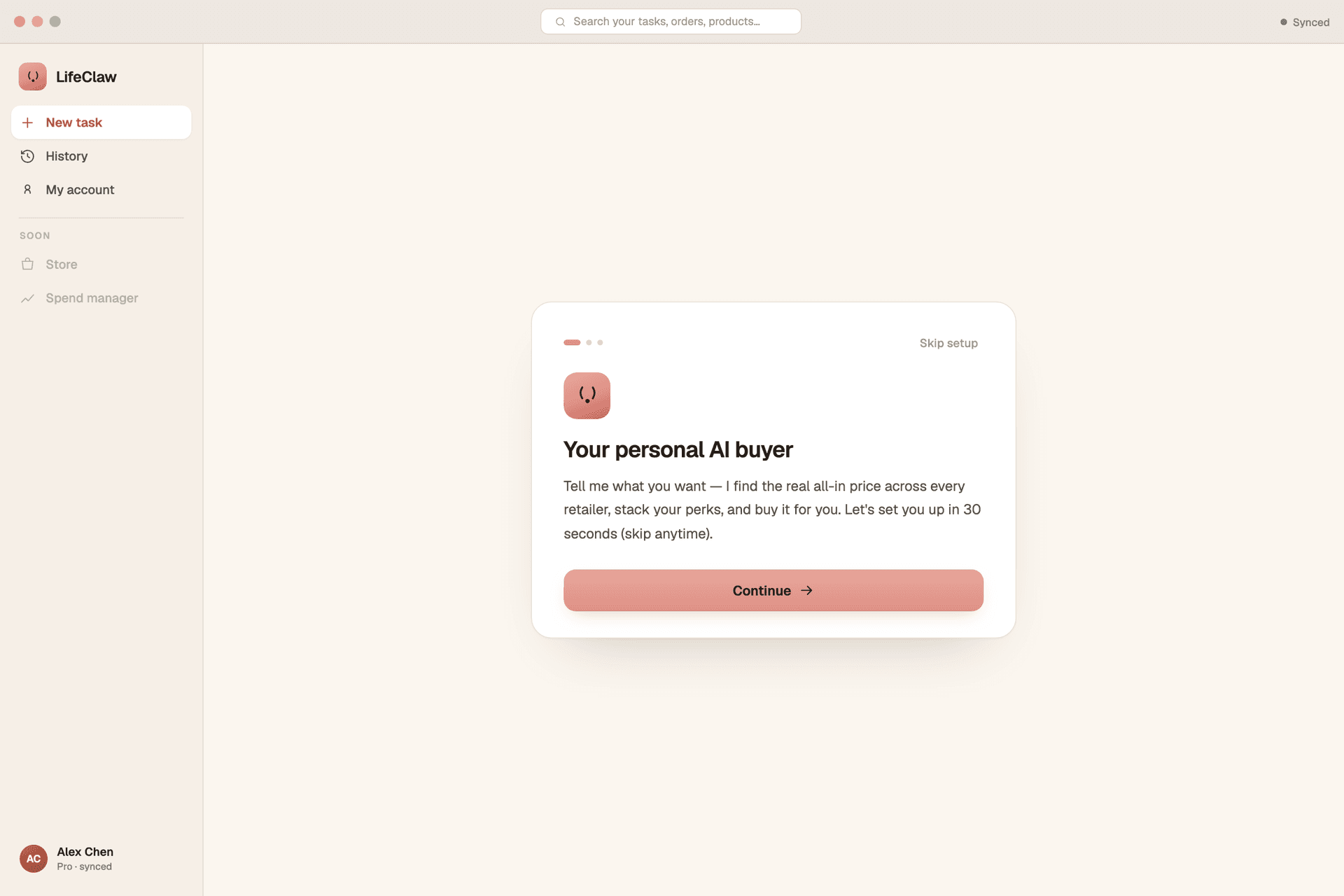 Saparo: AI Shopping Savings Assistant product preview for startup listing on Aura++