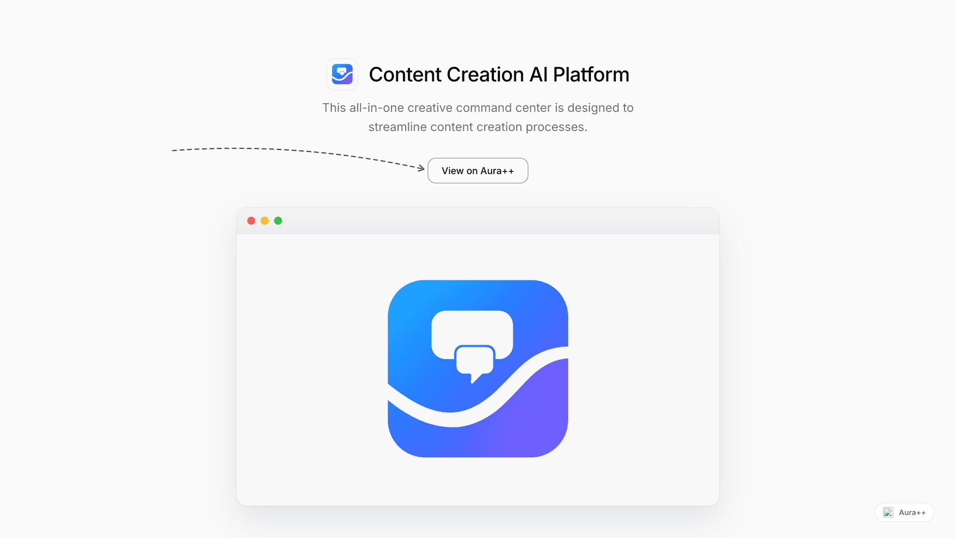 Content Creation AI Platform launch featured image on Aura++
