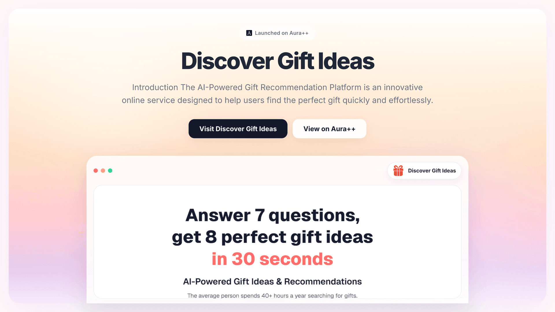 Discover Gift Ideas launch story featured image on Aura++