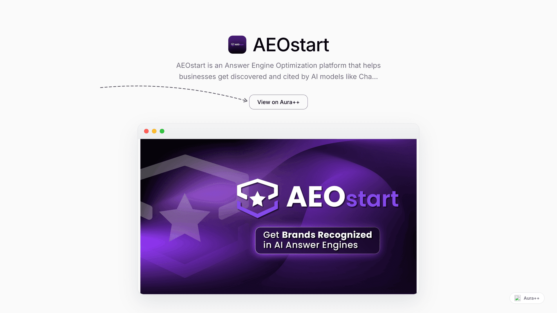AEOstart launch story featured image on Aura++