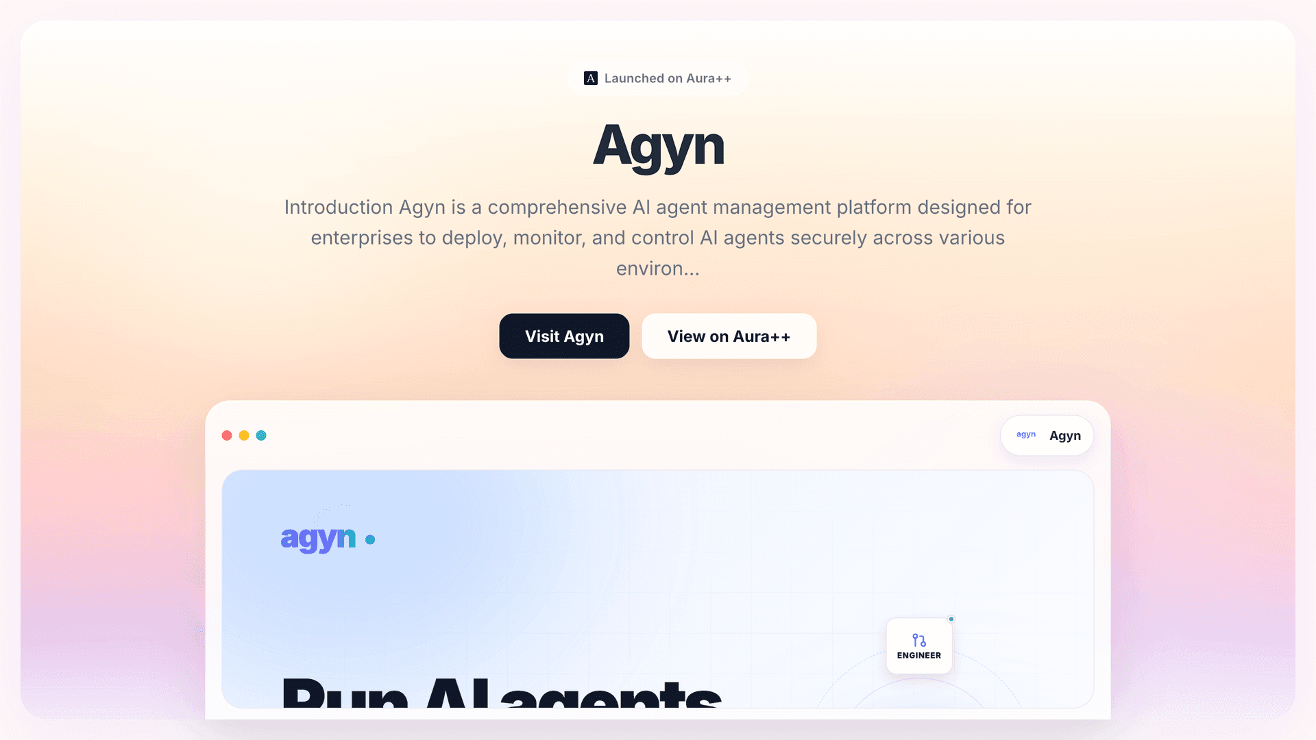 Agyn launch story featured image on Aura++