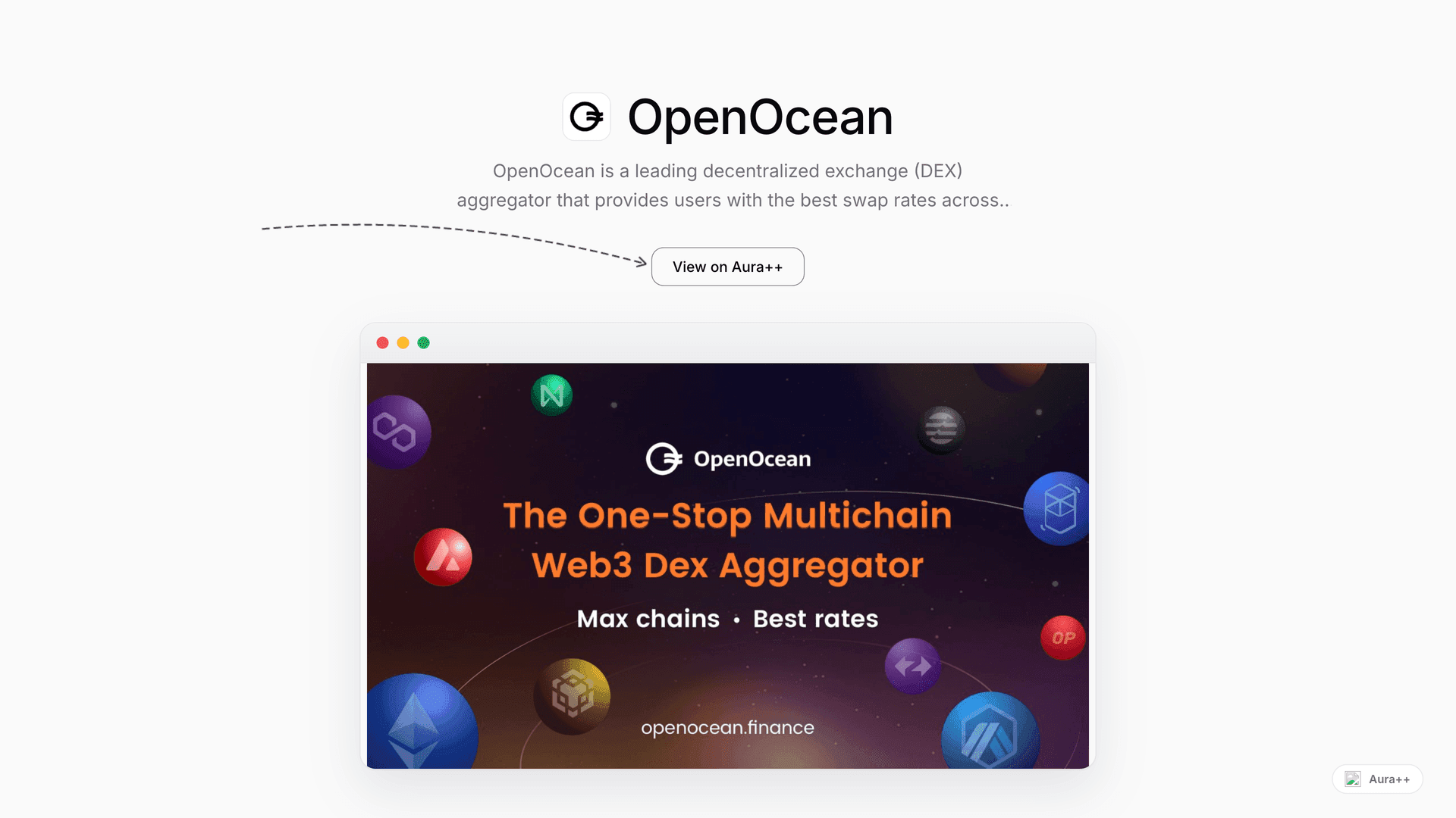 OpenOcean launch story featured image on Aura++