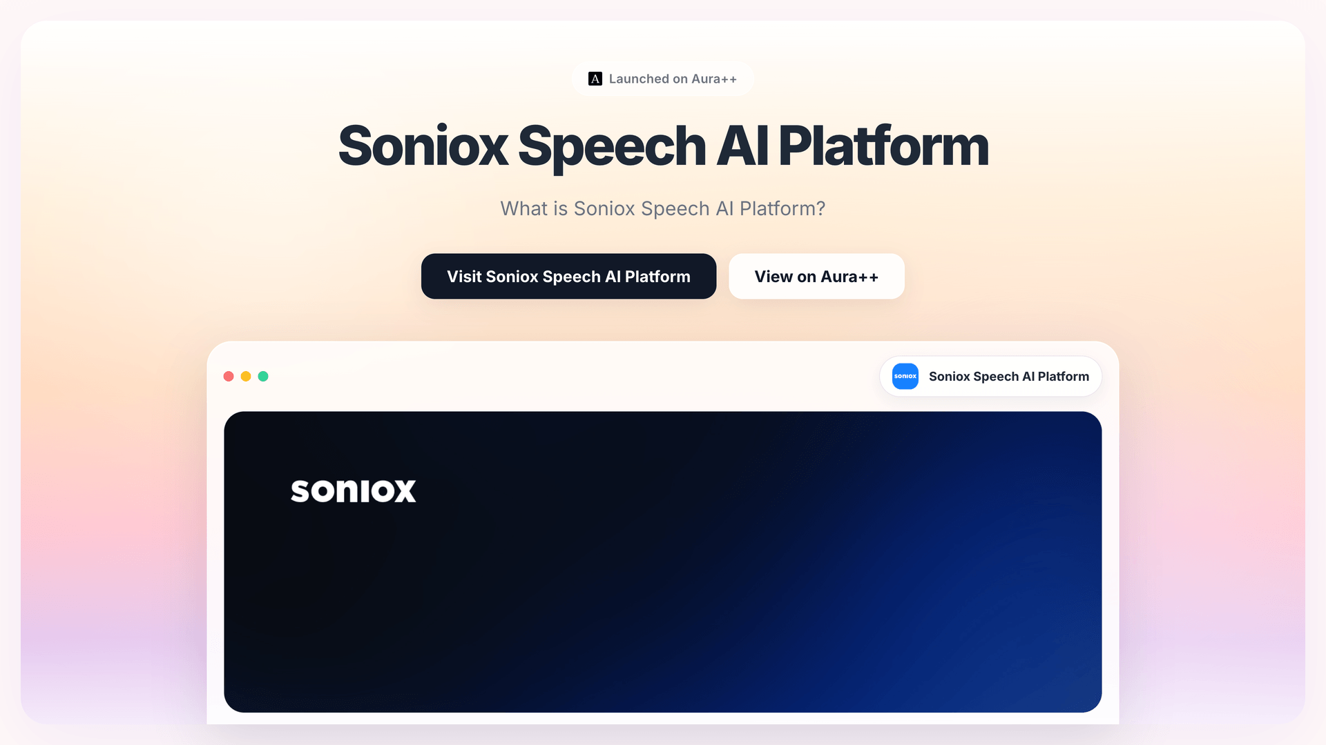 Soniox Speech AI Platform launch featured image on Aura++