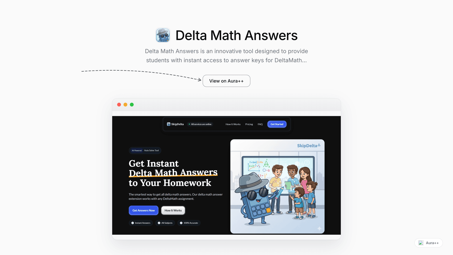 Delta Math Answers launch story featured image on Aura++