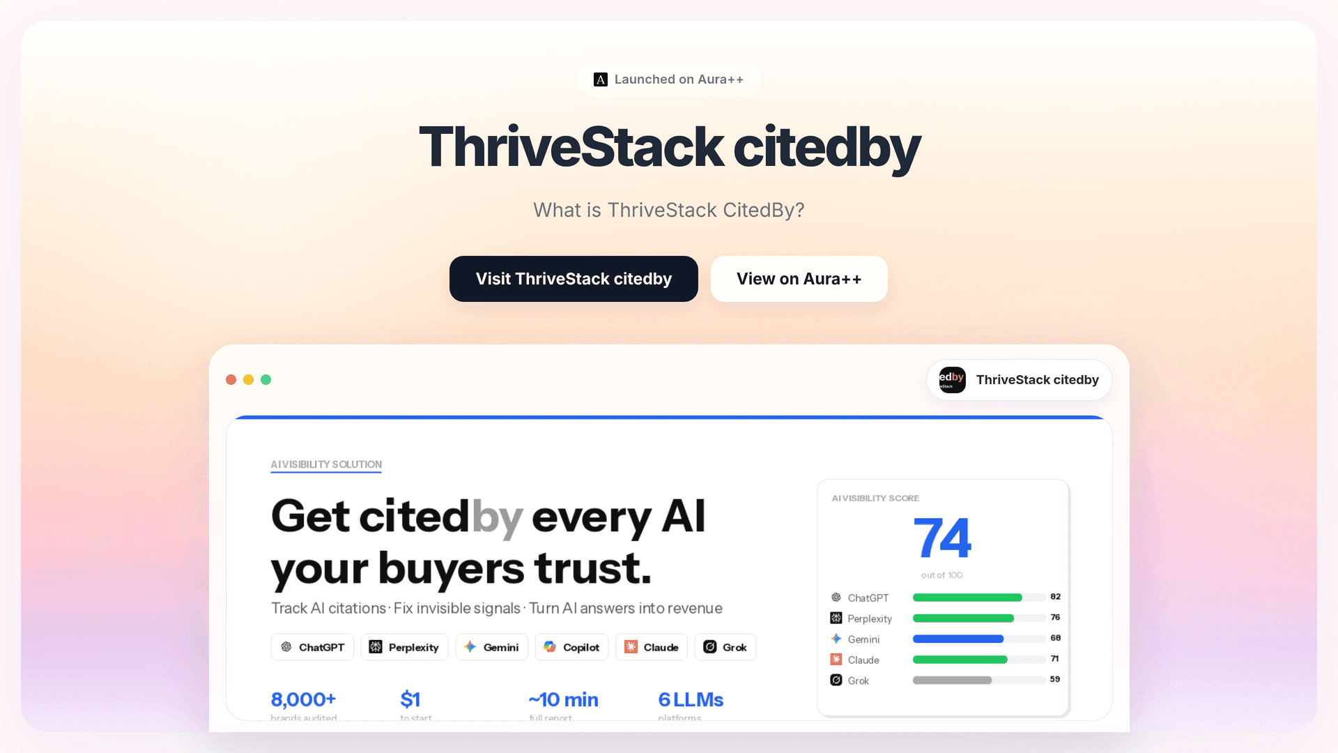 Boost AI Search Visibility with ThriveStack CitedBy Tools