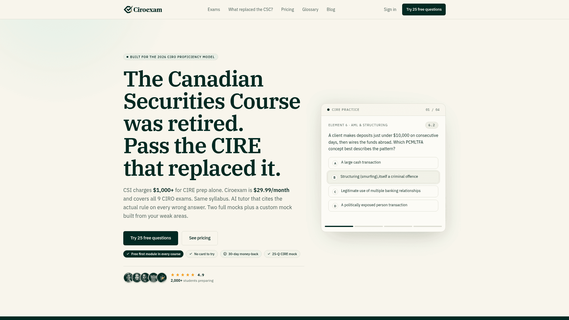 Canadian CIRO Exam Prep Platform - Product Image