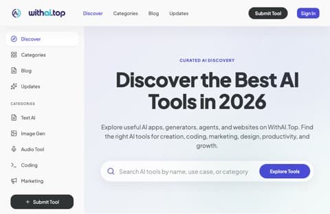 WithAI.Top product preview for startup listing on Aura++