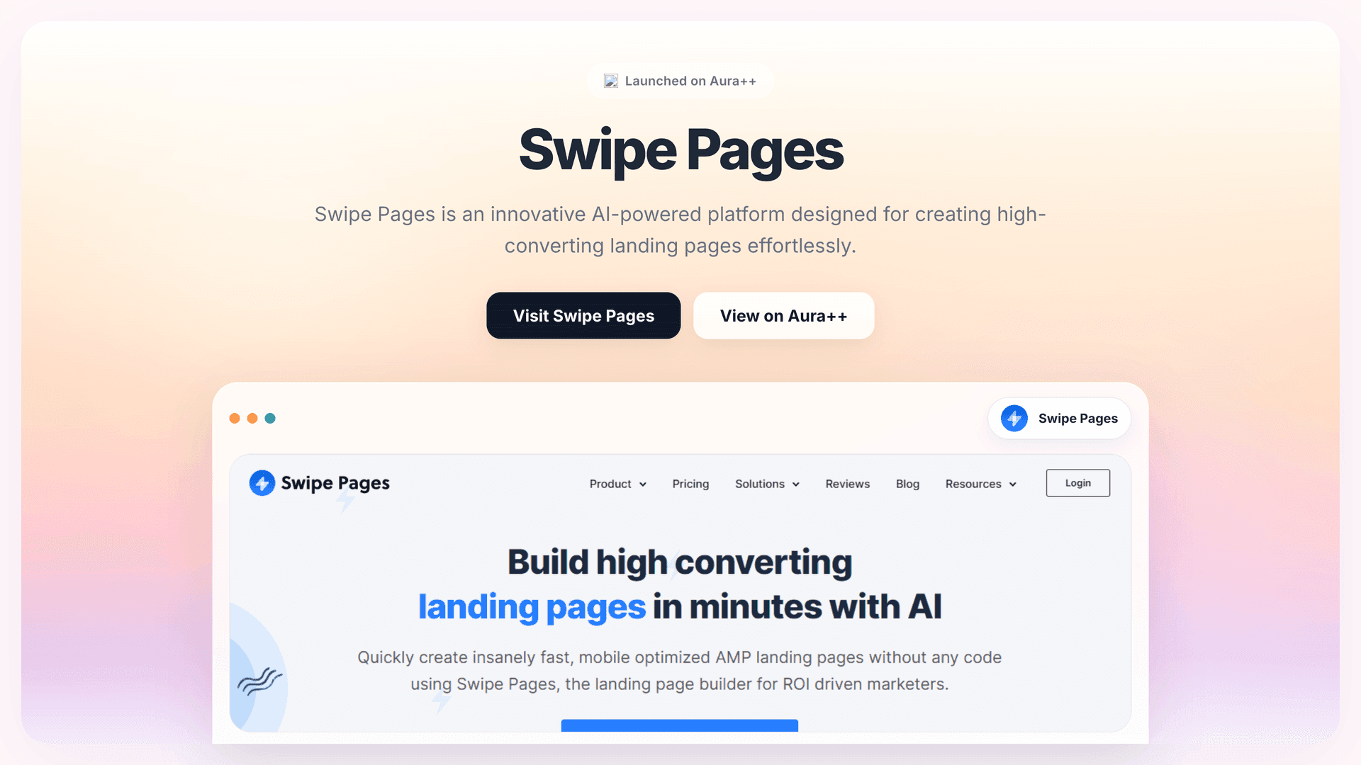 Swipe Pages launch featured image on Aura++