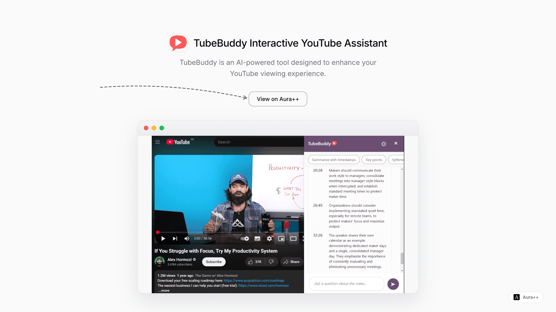 TubeBuddy Interactive YouTube Assistant launch story featured image on Aura++