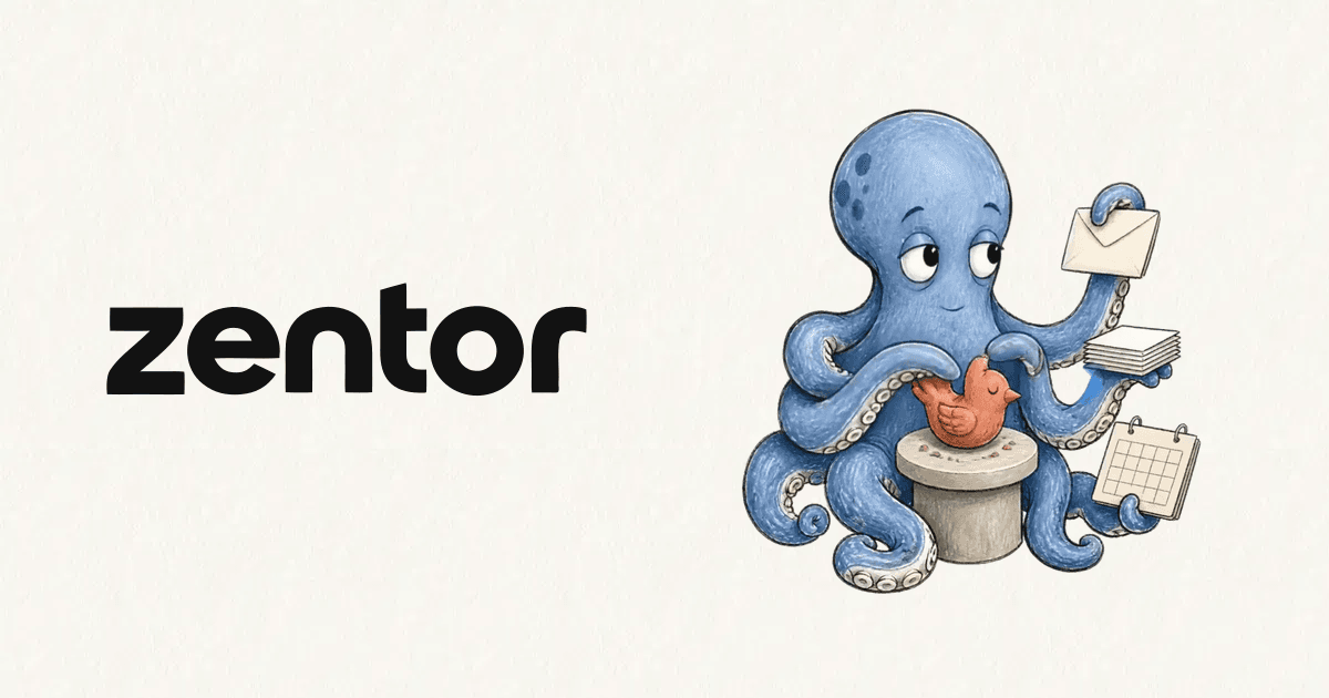 Zentor AI Assistant for Workflow Automation product preview for startup listing on Aura++