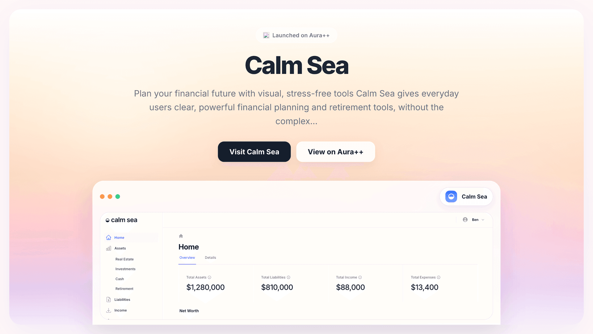 Calm Sea launch story featured image on Aura++