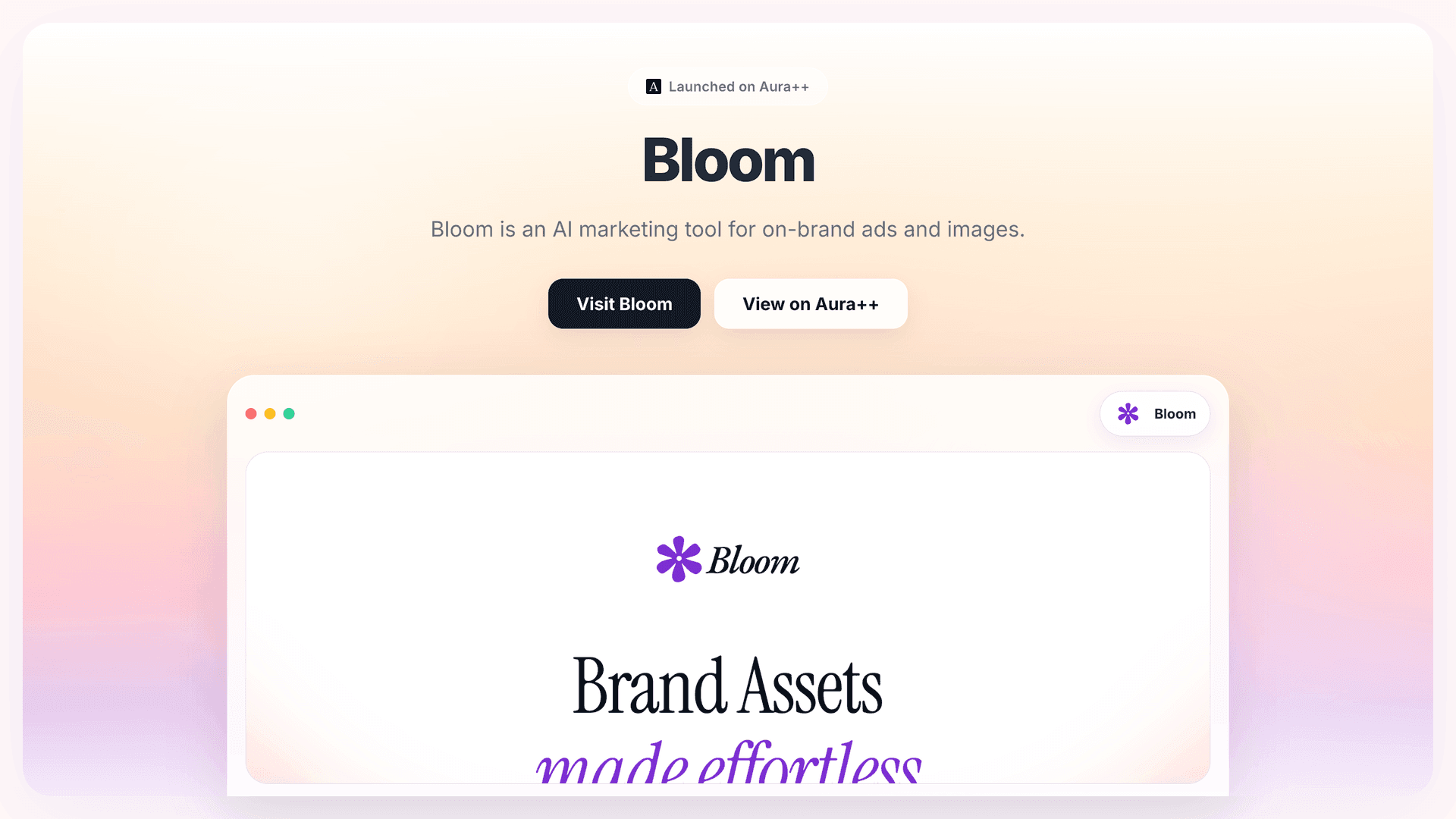 Bloom launch featured image on Aura++