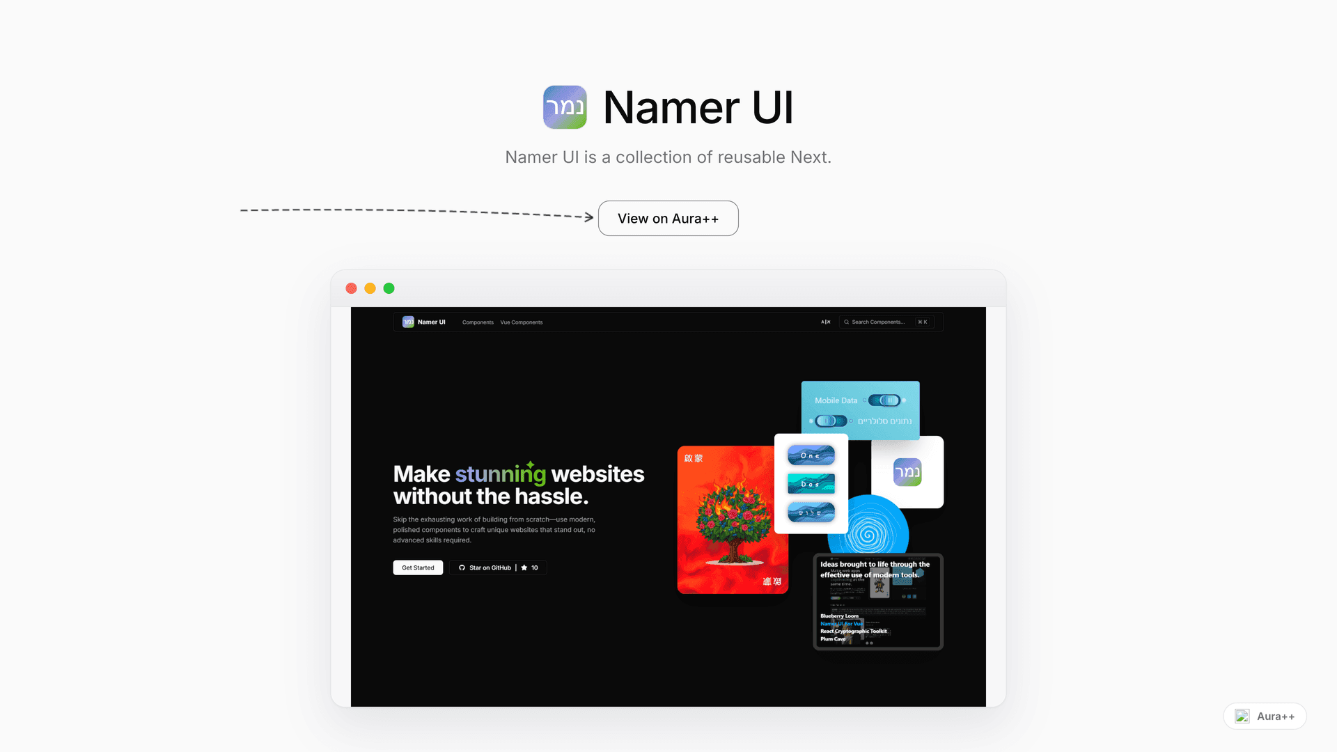 Namer UI launch story featured image on Aura++