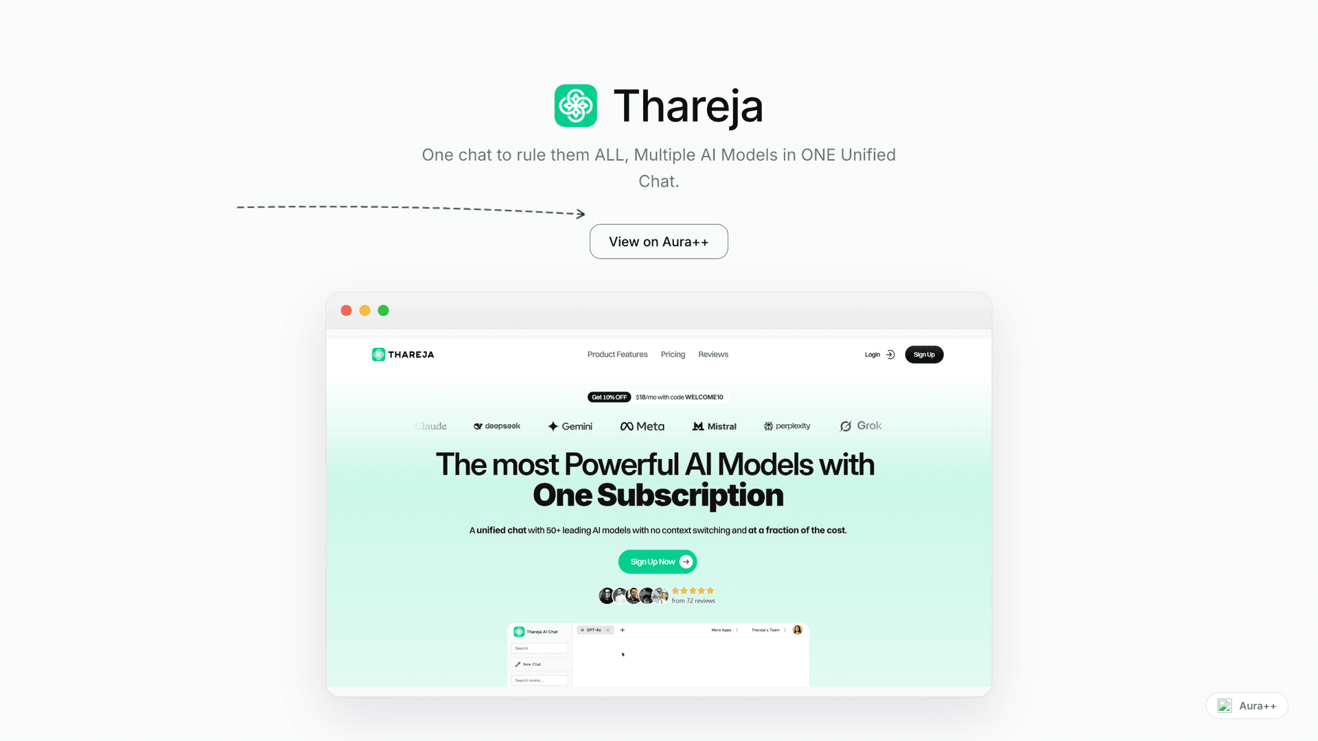 Thareja launch story featured image on Aura++