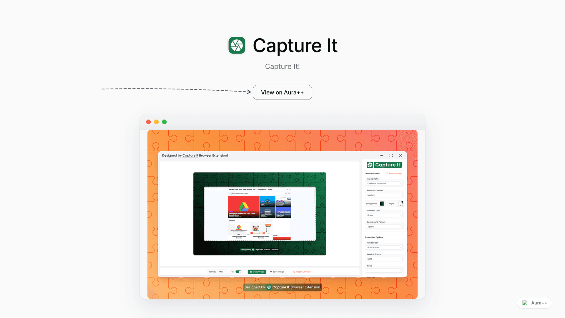Capture It - Capture & Edit Screenshots launch story featured image on Aura++