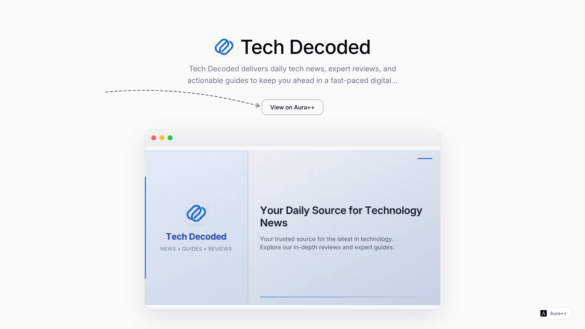 Tech Decoded launch story featured image on Aura++