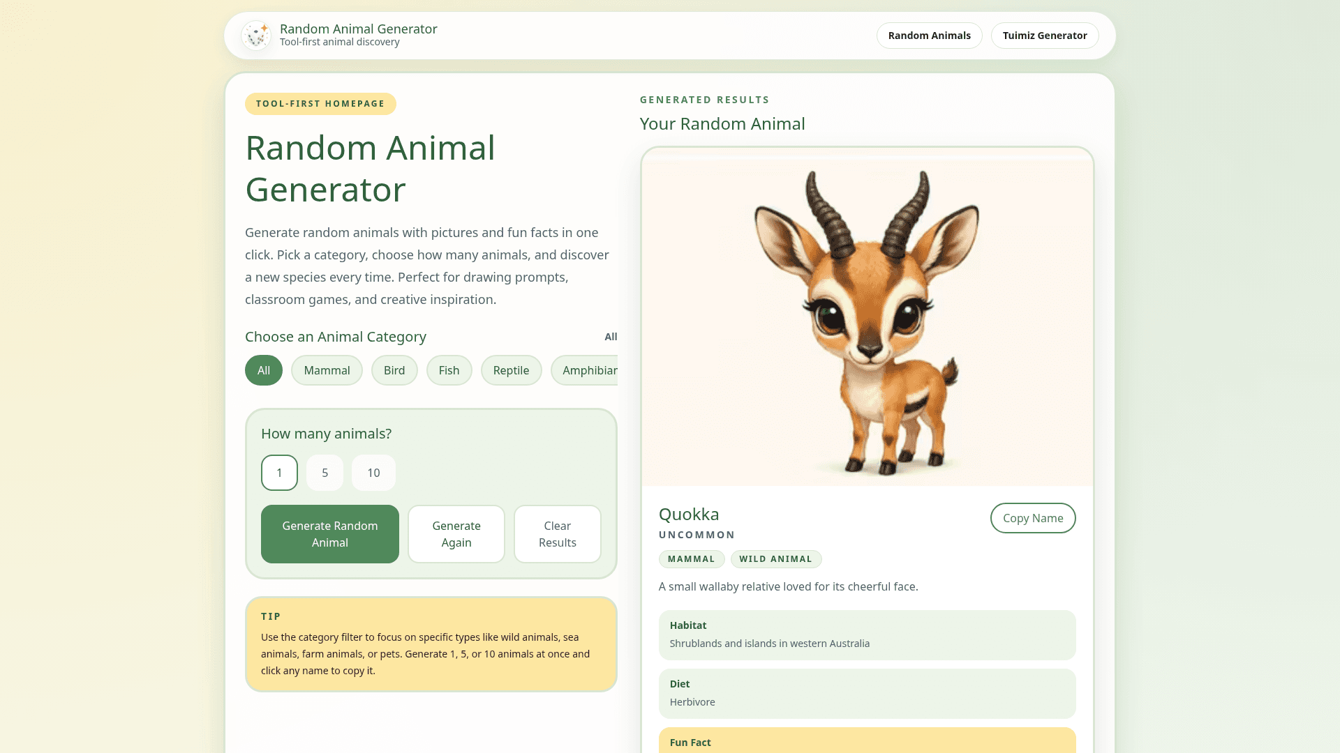 Random Animal Generator