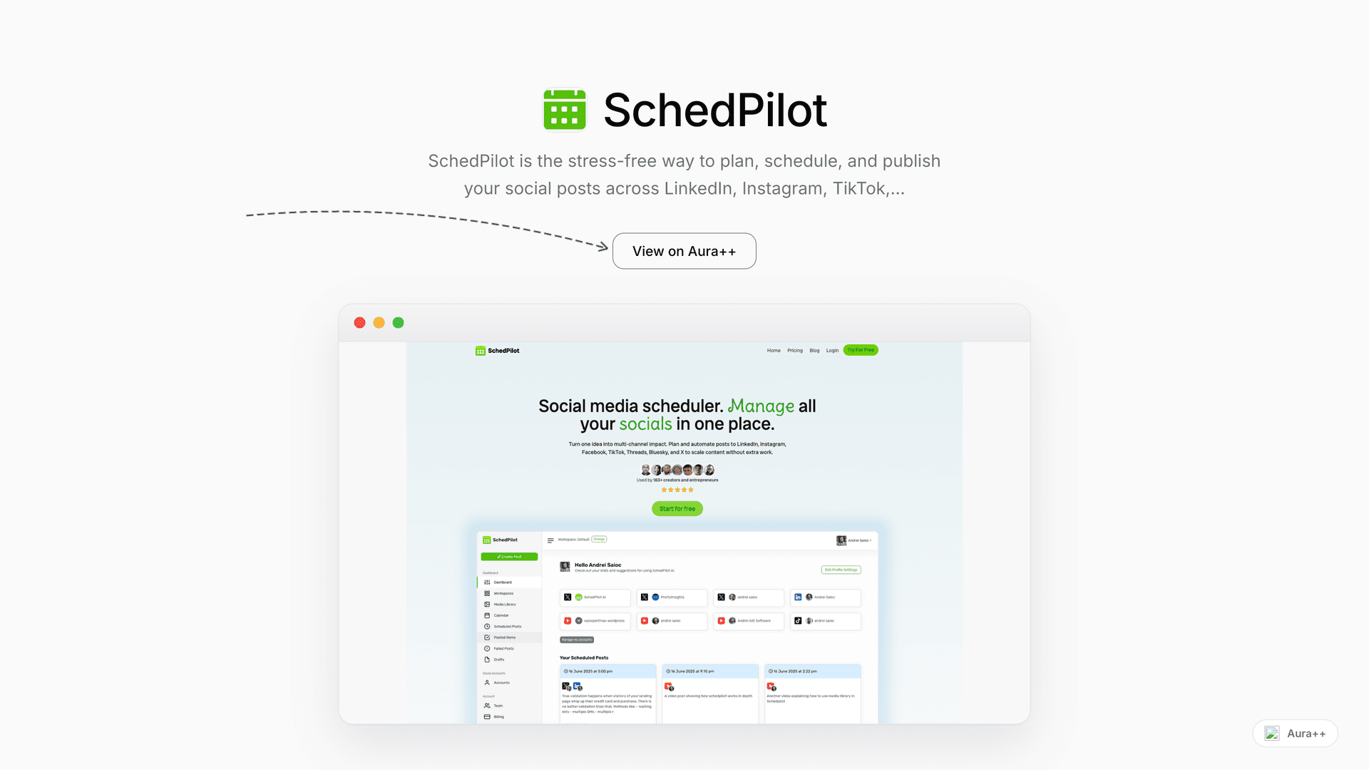 SchedPilot launch story featured image on Aura++